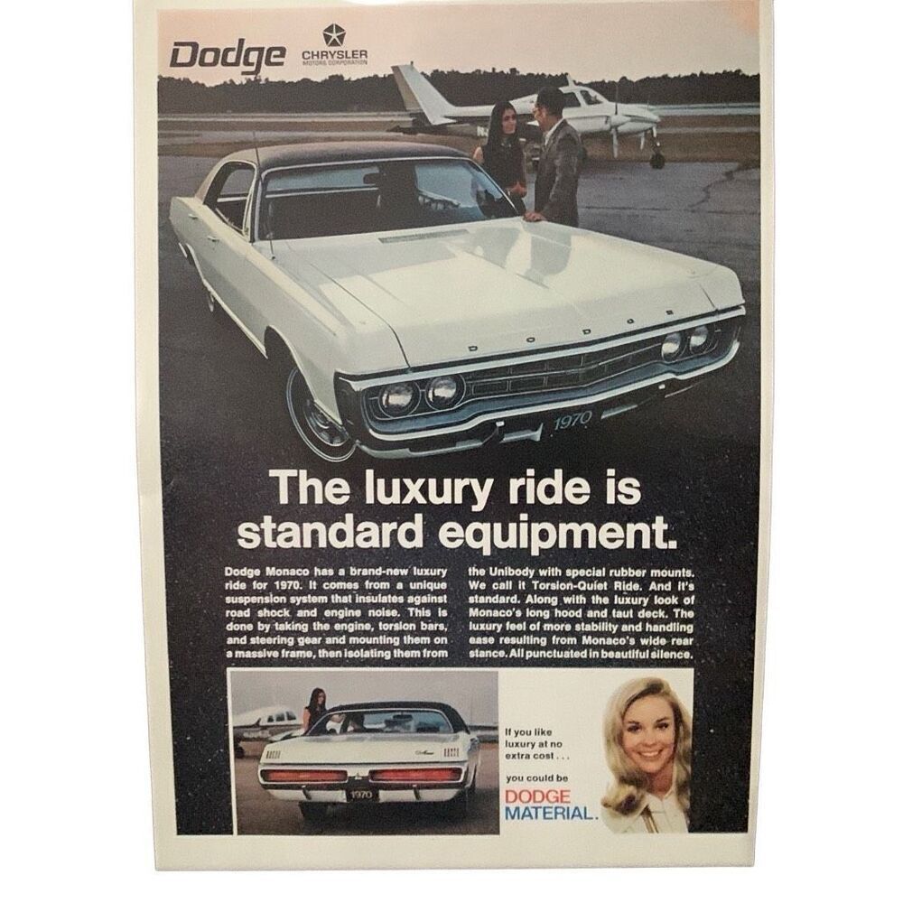 Vintage 1969 Dodge Monaco Luxury Ride Ad Advertisement
